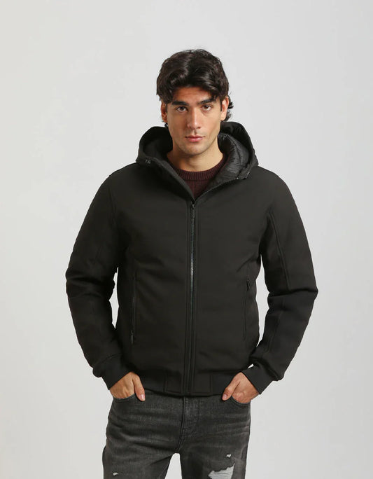 Bomber imbottito con cappuccio