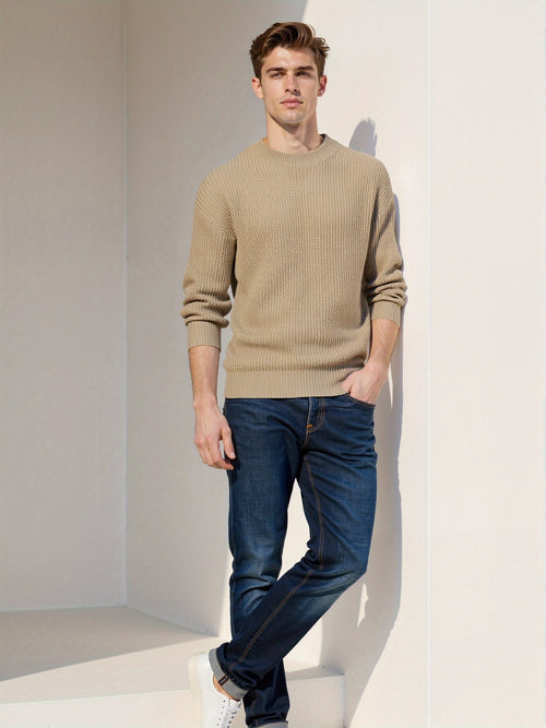 Pullover In Maglia Premium A Colore Pieno