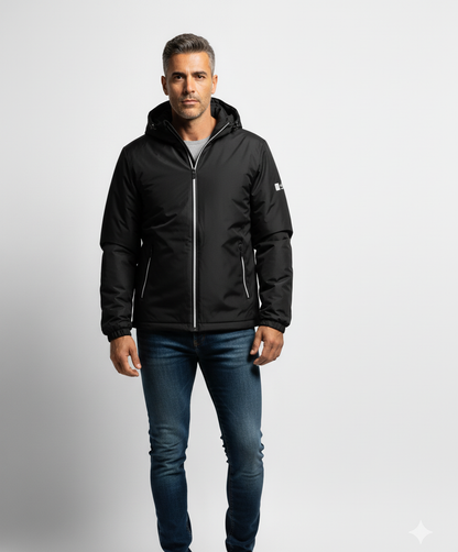 Giacca Calda Con Cappuccio E Fodera In Pile