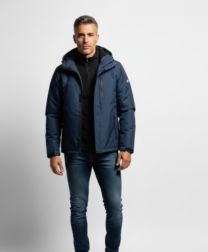 Giacca Calda Con Cappuccio E Fodera In Pile