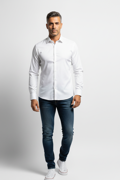 Camicia Versatile a Manica Lunga con Colletto Classico