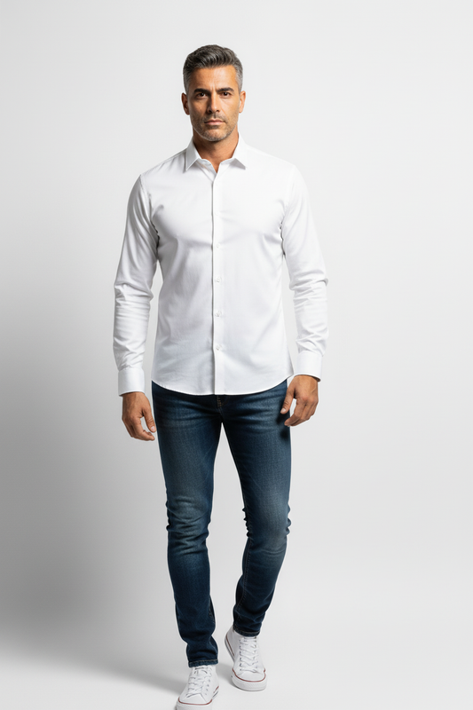 Camicia Versatile a Manica Lunga con Colletto Classico
